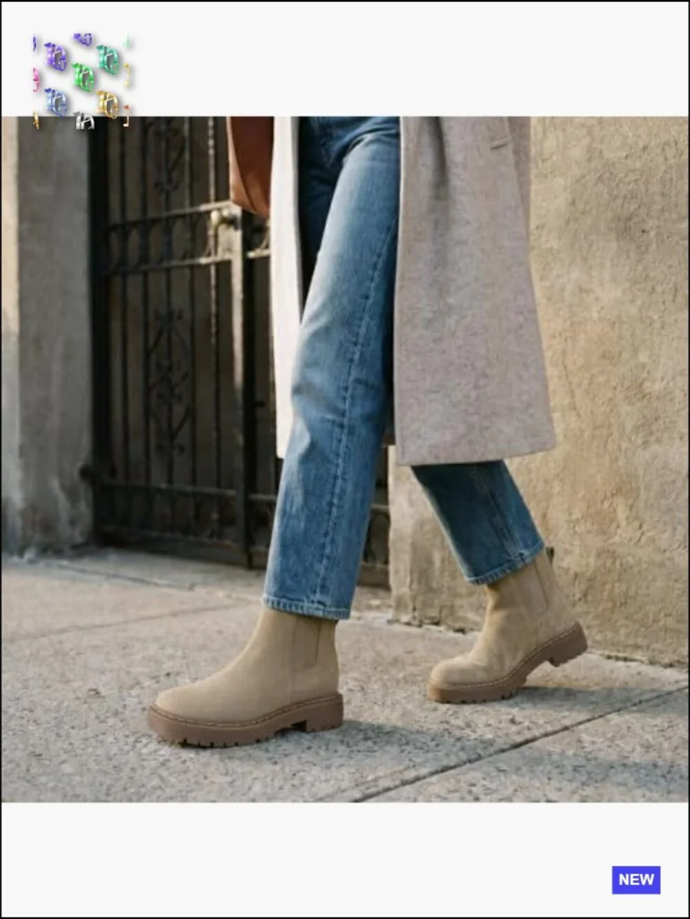Chelsea Ankle Boots Low Heel Slip On Lug Sole Elastic Side Panels Round Toe
